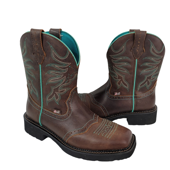 Justin Boots Shoes Justin Womens Us B Chocolate Puma With Perforated Saddle Western Boots